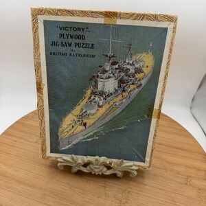 Vtg Victory‎ Wood Puzzle British WWI WW2 Battleship H.M.S. "Warspite"